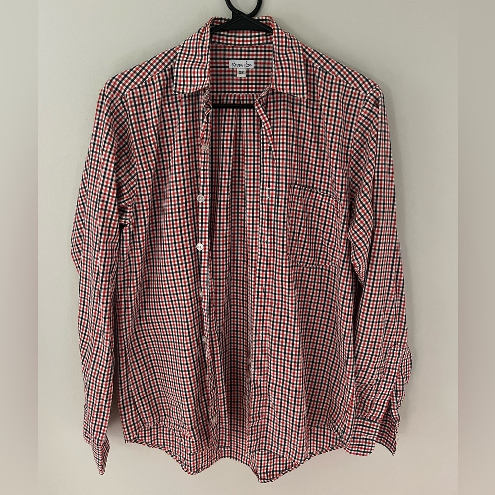 Steven Alan Button Down Dress Shirt XS Reverse Seam